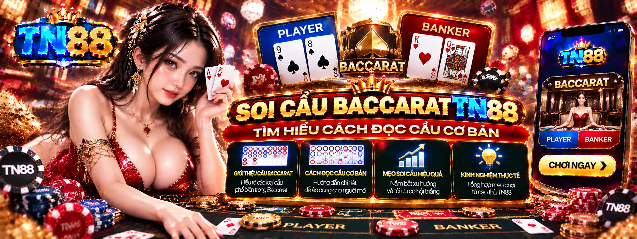 Cách đọc cầu baccarat cơ bản tại TN88