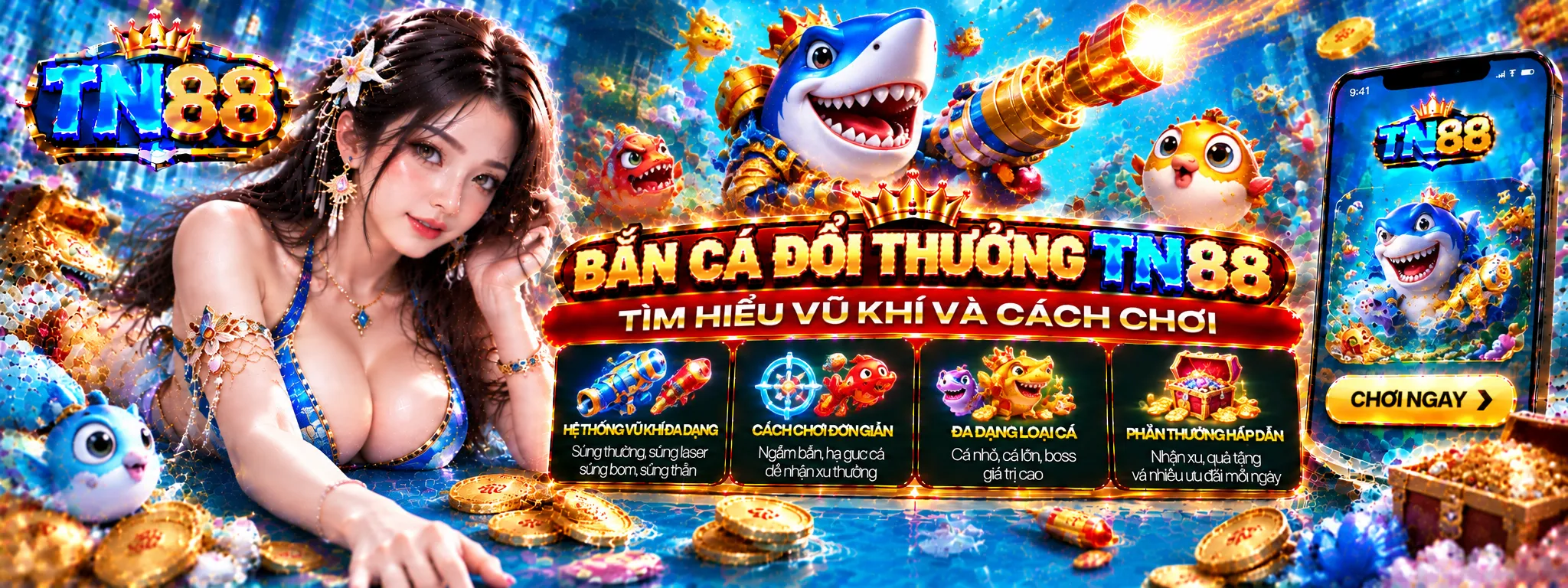 Bắn cá tìm hiểu vũ khí và cách chơi TN88