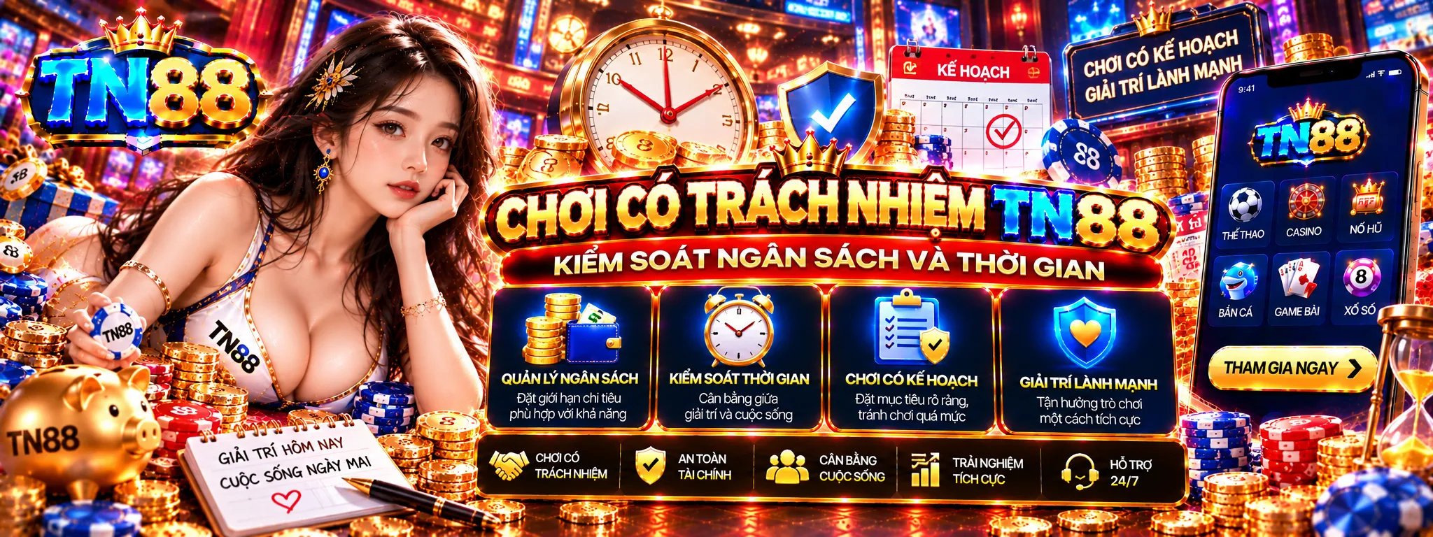 Chơi có trách nhiệm kiểm soát ngân sách và thời gian tại TN88