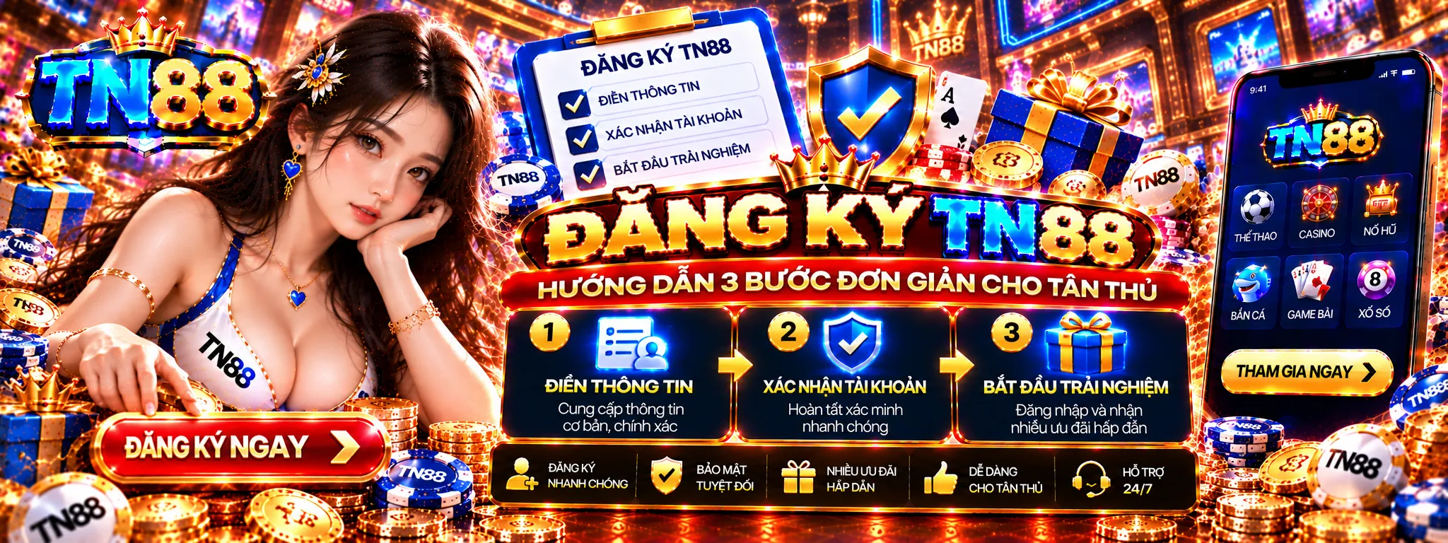 Đăng ký TN88 đơn giản với 3 bước