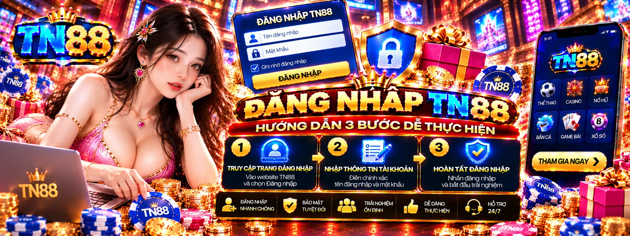 Đăng nhập TN88 dễ dàng với 3 bước