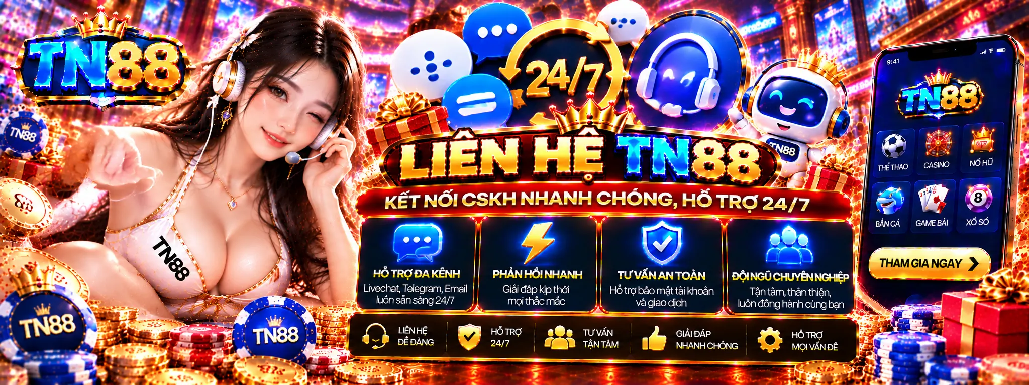 Liên hệ CKSH TN88 Hỗ trợ 24/7