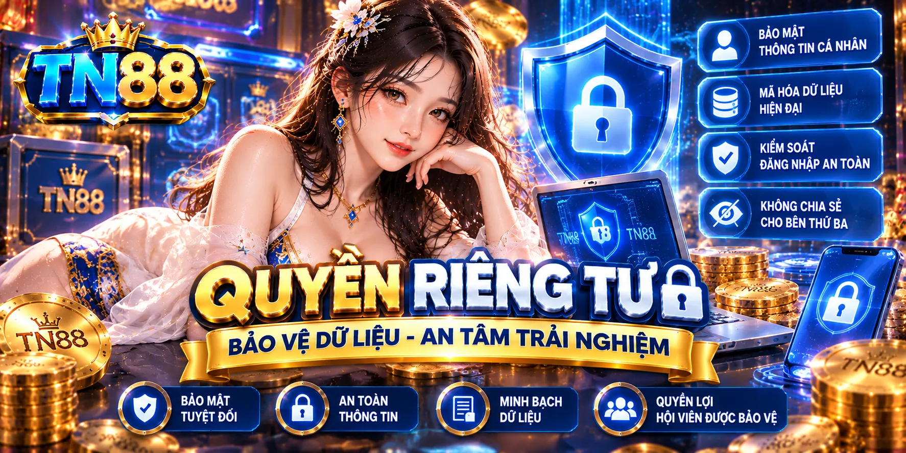 Bảo vệ dữ liệu an tâm trải nghiệm tại TN88