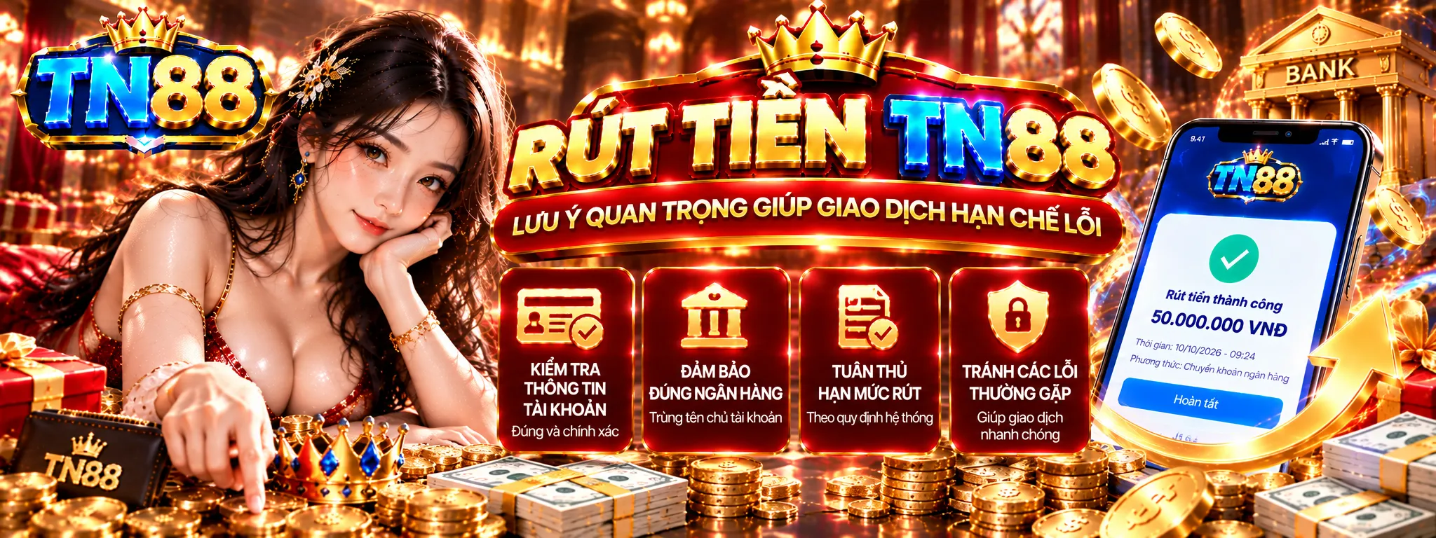 Rút tiền giao dịch hạn chế lỗi tại TN88